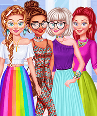 Princesses Colorful Outfits Dress Up Game