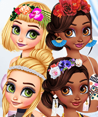 Princesses New Years Party Day and Night Dress Up Game