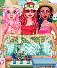 Girly Summer Fruit Patterns Dress Up and Design Game