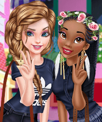 Elsa and Tiana BFF Dress Up Game