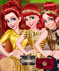 Ariel Pretty in Gold Dress Up Game