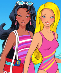 Barbie at the Beach Dress Up Game