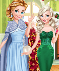 Princesses Christmas Glittery Ball Dress Up Game