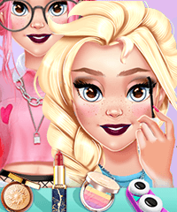 Elsa Stay at Home Party Make Up Game