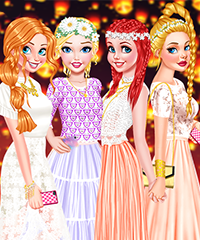 Princesses Light Festival Dress Up Game