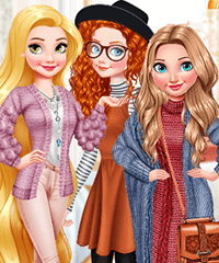 Princesses Getting Cozy Chunky Knits Dress Up Game