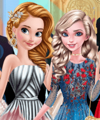 Anna and Elsa Arendelle Ball Dress Up Game