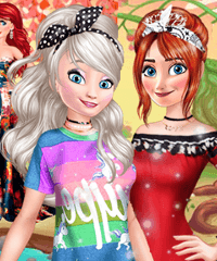 Princesses BFFs Fall Party Dress Up Game