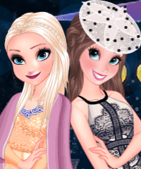Elsa and Anna Cocktail Dresses Game