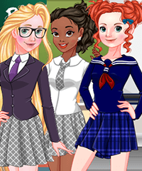 High School Princesses Dress Up Game