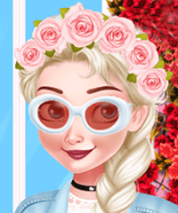 Elsa Stylish Roses Dress Up Game
