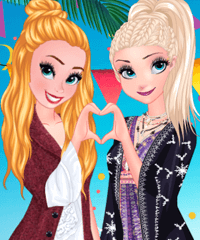 Anna and Elsa Summer Festival Dress Up Game
